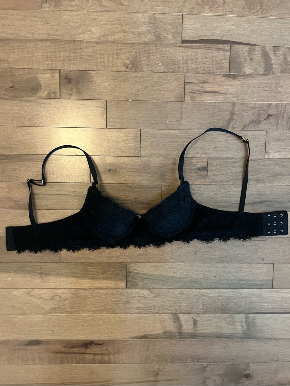 Aerie 30B Black Lace Underwire Push-up Bra - Women Intimates & Sleepwear